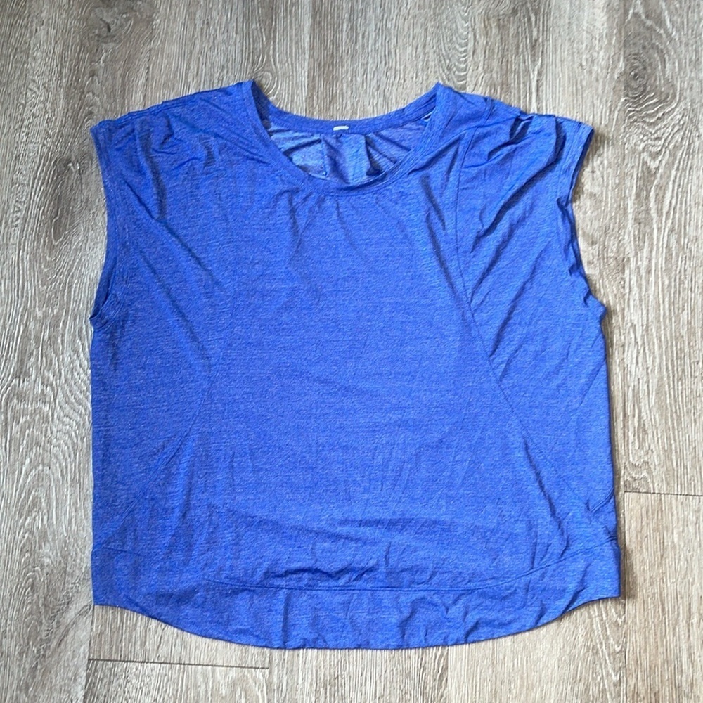 lululemon athletica Blue Gait Keeper Cap Sleeve Workout Top - Picture 2 of 6